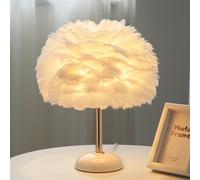 Ceramic Feather Table Lamp with LED Light