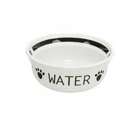 Ceramic feeder - TRIXIE - 0.6 l - ø 15 cm - White/Black - For dogs and cats - One size