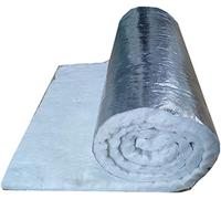 Ceramic Fiber Blanket Insulation Mat Single Sided Aluminum Foil Facing 2300℉ for Chimney BBQ Grill Oven Stove 1x0.61M (White, 40mm)