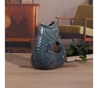 Ceramic Fish Gurgle Jug Vase Aqua 23Cm Decorative Home Ornament Coastal Gift