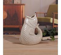 Lesser & Pavey Fish Jug Vase Cream 23cm | Decorative Ceramic Flower Jug for Fresh or Artificial Bouquets | Stylish Large Vase Alternative