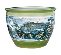 Ceramic Fish Tank Ornament Hand-Painted Mountain River Scene for Aquarium Decor, Enhances Underwater Landscape