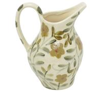Ceramic Floral Jug Vase, 23 cm Handmade Crackle Glaze Pitcher Vase