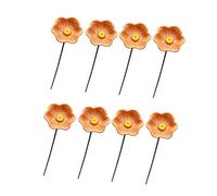 Ceramic Flower Garden Drinker Stakes Set of 8 for Patio, B | Decorative Garden Drinker Cups for Patios Balcony Nooks Backyard Borders and Display Spaces Use