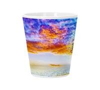 Ceramic Flower Pot with Drainage Hole - Trees of Thousand Colours Plunge into the Lake - Small Pot for Cactus and Succulent Plants Height 10 cm Indoor Garden Decoration Printed in France