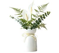 Ceramic Flower Vase - 14x9x8cm Ceramic Elegant Cute Decorative Bouquet Holder, Farmhouse Centerpiece Decor | Table Top Flower Vase, Home Living Room Kitchen Dining Shelf Wedding Party Display Use