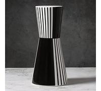 Ceramic Flower Vase, Elegant Black and White Striped Geometric Decorative Table Floral Vase for Indoor Home Decor, Wedding Centerpieces Arrangements,White+black,27.5cmX13cm