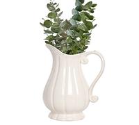 Ceramic Flower Vase - Shabby Chic Vintage Stoneware Autumn Wedding Anniversary Pitcher Jug Vase Gift (BR25)