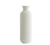 Ceramic Flower Vase White Matte Round, Non-Toxic Glaze Boho Home Decor for Living Room, Bedroom, Wedding Centerpiece, Scandinavian Design for Fresh & Dried Flowers