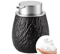 Ceramic Foaming Soap Dispenser 14 Oz Bathroom Foam Hand Refillable Stone Pattern with ABS Pump for Kitchen Wash New Home Essentials(Black With Silver Pumps)