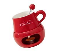 Ceramic Fondue Mug with Fork Chocolate Cheese Melting Cup for Romantics Dinners and Parties Ensures Perfect Melting Sweet Fondue Cup