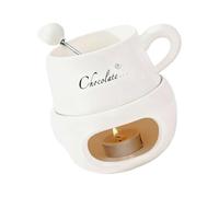 Ceramic Fondue Mug with Fork Chocolate Cheese Melting Cup for Romantics Dinners and Parties Ensures Perfect Melting Sweet Fondue Cup