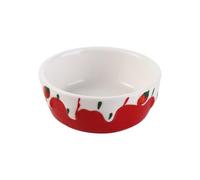 Ceramic Food Bowl for Small Animals, 3.54 Inch Pet Feeder for Hamster Guinea Pig Rabbit Hedgehog Squirrel(red)