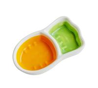 Ceramic Food Bowl for Small - Ideal Feeders for Hamsters Rabbits and Cats - Durable and Elegant Pet Dining Solution (Green, 11.5x6.5x3cm)