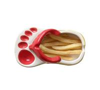 Ceramic French Fries Dish, Cute Flip Flop Design (Red) | Handmade ceramic, Multi-functional plate, Perfect for decoration, Suitable for cafes, Home use