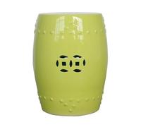 Ceramic Fresh Green Garden Stool, Glazed Plain Drum Decorative Ceramic Garden Stool Classic, Natural, Gentle, Garden, Balcony, Patio Indoor & Outdoor Furniture Decoration (C)