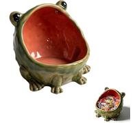 Ceramic Frog Candy Dish & Big Mouth Frog Statue, Cute Frog Key Bowl for Entryway Table Decor, Frog Storage Bowl for Jewelry, Coins & Fun Office Desk Accessories