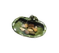 Ceramic Frog Water Feature Fountain Smart Solar Powered Garden