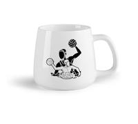 Ceramic Fruit Cup Ceramic Cup Group Water Polo Players Actions Sport Team Game （14oz/400ml Perfect for Kitchens, Restaurants & Cafes, Great Gift Idea