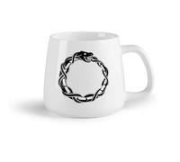 Ceramic Fruit Cup Coffee Mug, Ouroboros Snake Dragon Ancient Infinity Symbol （14oz/400ml Perfect for Kitchens, Restaurants & Cafes, Great Gift Idea