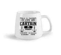 Ceramic Fruit Cup Novelty Gift Mug a with a Quote from the Movie Captain and the Words Life are Certain （14oz/400ml） for Office, Home