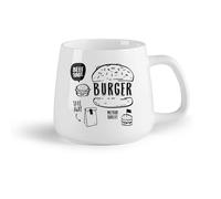 Ceramic Fruit Cup Tea Cup Hamburger Fast Food Premium Quality Beef Meat （14oz/400ml Perfect for Kitchens, Restaurants & Cafes, Great Gift Idea