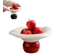 Ceramic Fruit Rack with Drainer, Stylish Fruit Tray Holder for Fruit and Dessert Plates, Versatile Porcelain Plates for Events, Restaurants and Parties
