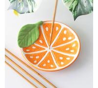 Ceramic Fruit Slice Shaped Incense Stick Holder (Orange Slice)