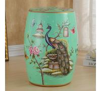 Ceramic Garden Stool, Hand-Painted Floral Design, Drum Style Side Table, Plant Stand, Makeup Stool for Patio & Living Room Decor