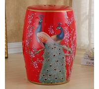 Ceramic Garden Stool, Hand-Painted Floral Design, Drum Style Side Table, Plant Stand, Makeup Stool for Patio & Living Room Decor