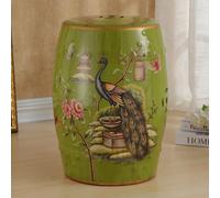 Ceramic Garden Stool, Hand-Painted Floral Design, Drum Style Side Table, Plant Stand, Makeup Stool for Patio & Living Room Decor