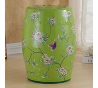 Ceramic Garden Stool - Hand-Painted Round Drum Decorative Porcelain Side Table for Living Room, Classic & Cottage Style, French Country Decor