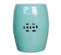 Ceramic Garden Stool, Round Decorative Hollow Out Drum Stool, Portable Indoor/Outdoor Side Table, Flower Rack for Entryway, Patio, Deck, Backyard, No Assemble