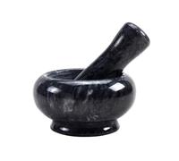 Ceramic Garlic and Ginger Pestle Set， Marble Mortar Pestle Set for Ginger Garlic Pepper Multicolor 4.8x9.3cm(Black)