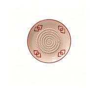 Ceramic Garlic Ginger Grater Plate, Fruit Veggie Spice Shredder,11.5cm Round Grater Plate for Garlic, Ginger, Cheese, Fruit Puree & Spices(Style 1)