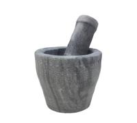 Ceramic Garlic Ginger Pestle Set, Bluestone Spice Mortar and Pestle Set Grey 11.8x10cm
