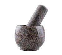 Ceramic Garlic Ginger Pestle Set, Ginger er Spice Mortar and Pestle Set Grey 9.5x10cm