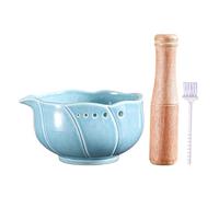 Ceramic Garlic Grater Bowl,Manual Kitchen Utensils - Chocolate Grinder Bowl - for Home Cooks RV Sauces Marinades Dressings Camping Dorm Daily Meal Kitchen Women Men