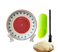 Ceramic Garlic Grater | Ceramic Manual Multi-Function Round Plate | Vegetable Grater Bowl | for Peeling Ginger Tomatoes Fruit Vegetables Chocolate Strawberries Baking