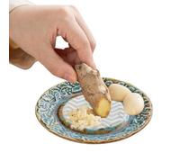 Ceramic Garlic Grater - Ginger Grinder Plate | Round Dish