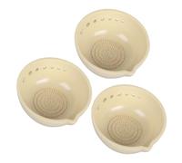 Ceramic Garlic Grater & Herbal Bowl 2 in 1 Plate with 7 Hole Size Drainage Port Stripper