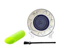 Ceramic Garlic Grater Plate 4 Pcs Set, 4.6" Handmade Grating Dish