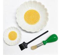 Ceramic Garlic Grater Plate,5”Grater Dish+2.75”Magnetic Fridge Decor Plate