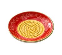 Ceramic Garlic Grater Plate Bowl, Finger-Safe Handcrafted Round Grating Pan, Anti-Slip Vegetable Fruit Grinding Tool Tomate Grater Plate Set Ginger Olive Oil Dip Herb Stripper Peeler Brush Stand