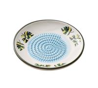 Ceramic Garlic Grater Plate Bowl, Finger-Safe Handcrafted Round Grating Pan, Anti-Slip Vegetable Fruit Grinding Tool Tomate Grater Plate Set Ginger Olive Oil Dip Herb Stripper Peeler Brush Stand