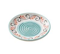 Ceramic Garlic Grater Plate Bowl, Finger-Safe Handcrafted Round Grating Pan, Anti-Slip Vegetable Fruit Grinding Tool Tomate Grater Plate Set Ginger Olive Oil Dip Herb Stripper Peeler Brush Stand