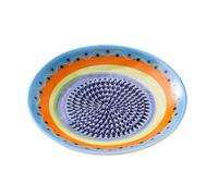 Ceramic Garlic Grater Plate Bowl, Finger-Safe Handcrafted Round Grating Pan, Anti-Slip Vegetable Fruit Grinding Tool Tomate Grater Plate Set Ginger Olive Oil Dip Herb Stripper Peeler Brush Stand