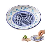 Ceramic Garlic Grater Plate Bowl,Tomato Dish Made in Spain Spanish Grating Pan Con Tomate Grater Plate Set Ginger Olive Oil Dip Herb Stripper Peeler Brush Stand Kitchen Gadget (G)