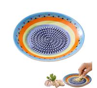 Ceramic Garlic Grater Plate Bowl,Tomato Dish Made in Spain Spanish Grating Pan Con Tomate Grater Plate Set Ginger Olive Oil Dip Herb Stripper Peeler Brush Stand Kitchen Gadget (C)