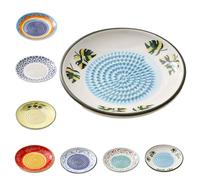 Ceramic Garlic Grater Plate Bowl Tomato Dish, Spanish Pan Con Tomate Plate Grater, Spanish Tomato Graters Plates with Brush, Cheese Fruit Crusher Grinder Ginger Grating Tool for Kitchen